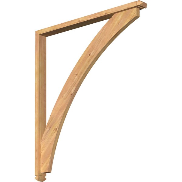 Ekena Millwork Thorton Arts and Crafts Smooth Bracket w/ Offset Brace, Western Red Cedar, 3 1/2"W x 42"D x 48"H BKT0402X42X48THR03SWR - main